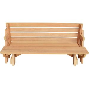 Picknicktafel en Bank - 2 in 1 inklapbare picknicktafel - Hardhout 3-6 personen - Duurzaamheid klasse 1! - Compleet gemonteerd afgeleverd!