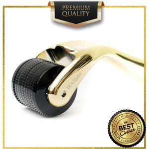 Titanium - 540 Micro-Needle 0.5mm DermaRoller | Skin Roller | Gezichts- en huidverzorging | Huidverjonging | Steriel verpakt | Gold Edition