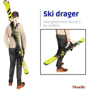 Verstelbare Ski drager/skidrager - draagband - ski carrier voor tijdens de wintersport