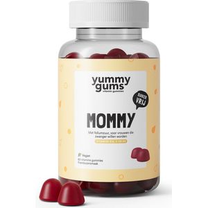 Yummygums Mommy zwanger - goede dosering Foliumzuur & Vitamine D3 - geen capsule, poeder of tablet - yummy gums - Prenatal - 60 lekkere suikervrije vegan gummies