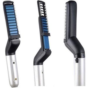 Elektronische baard & hoofd Kam/ Borstel - Baardkam - Baardstyler - Baardstijler - Baardverzorging - Baardborstel - Stijltang - Baardstyling - Baardgroei - Geschenk voor mannen - Grooming - Elektronische baardborstel