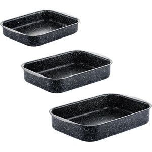 Westinghouse - Ovenschalenset - Zwart Marmer - Set met 3 Ovenschalen