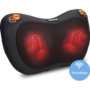 Lifeproducts - Shiatsu Massagekussen - Draadloos - Elektrisch Nekmassage Apparaat - Infrarood Verwarming