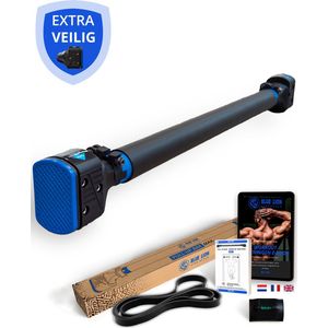 Blue Lion Max-2 Pull up bar met weerstandsband - Optrekstang deur met fitness elastiek - Thuis sporten - Chin up bar deurpost - Resistance band