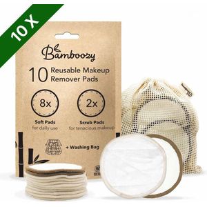 Wasbare Wattenschijfjes 10 Bamboe Wattenschijfjes - Herbruikbare Wattenschijfjes - Make up Pads Zoogcompressen Zero Waste