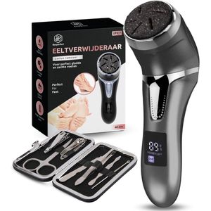 Beeperfect® Elektrische Eeltverwijderaar met Stofzuigsysteem - Voetvijl - Eeltvijl - IPX7 Waterdicht - Gratis Pedicure set - Inclusief 6 Eeltschijven - Zwart