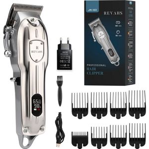 Revahs Professionele Draadloze Tondeuse voor Mannen - Cheveux Haar - Baard Trimmer Hoofdhaar - Hair Clipper - 8 opzetkammen