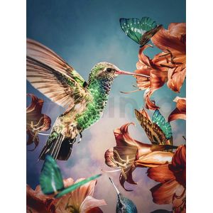 Vogels Bloemen Vlinders - VIERKANT - 30x40cm - Diamond Painting Volwassenen - Paintd