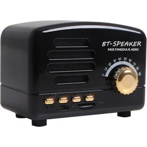 Retro Bluetooth speaker / fm radio zwart