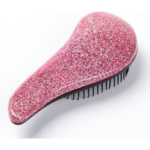 Roze Glitter Teezer Brush - Haarborstel - Anti Klit Hairbrush - Beschermt haar - Pijnloos - Reisformaat - Nat En Droog Haar - Antiklit Haarborstel – Detangling – Salon Pro – Kinder Haarborstel – Styling Borstel