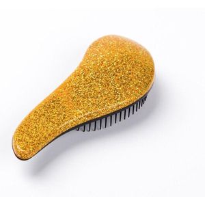 Gouden Glitter Teezer Brush - Haarborstel - Anti Klit Hairbrush - Beschermt haar - Reisformaat - Nat En Droog Haar - Antiklit Haarborstel – Detangling – Salon Pro – Kinder Haarborstel – Styling Borstel – Krullend