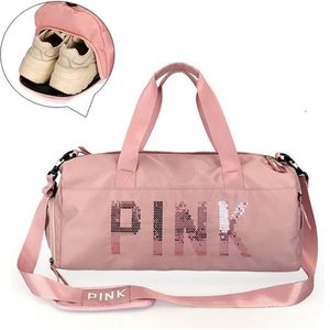 Pink Duffel Bag Medium Dames Sporttas - 25 Liter - Roze - M