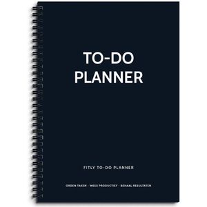 Planbooks - To Do Planner - Dagplanner - To Do Lijst - To Do List - Notitieboek - A5 - Zwart - Daily Planner - Notebook