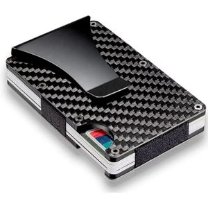 Carbon Fiber Wallet-Pasjeshouder-Geld Clip-RFID Real Carbon-Ruimte voor 8 pasjes