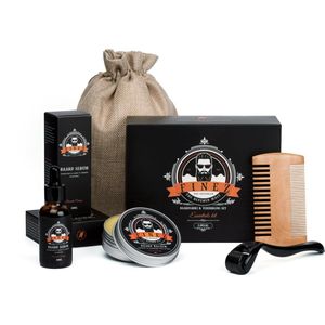 Finez Essentials Baardgroei Kit met Baardroller – Baardolie met Baardkam – Giftset 5 delig - Cadeau voor man