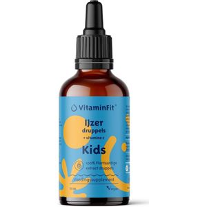VitaminFit IJzer Kinder + Vitamine C in druppels - 100% Natuurlijk & Plantaardig - 50 ML - Vloeibaar