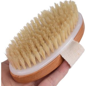 Dry brush huidborstel - premium borstel met natuurlijke haren - Badborstel - Doucheborstel - Massageborstel