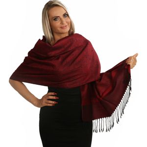 Pashmina Shine-Rood-Zwart-Sjaal Dames-Sjaal Heren-Sjaals-Wrap-Winter-Cashmere-Zijde-Stola-Poncho-Omslagdoek-200*70 cm-Sjaal Dames Winter-Modesjaals