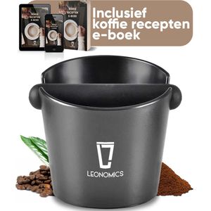 Leonomics Uitklopbak voor Koffie en Espresso – Knockbox van Ecologisch en Duurzaam Materiaal – Afklopbak met Antislip Ring
