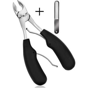 Nail it – Professionele Nageltang Met Gebogen Bek - voor Dikke Nagels & Kalknagels – Duurzaam RVS & Nagelvijl – Deluxe Edition 2025
