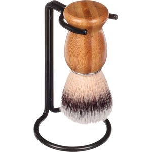 Biowust Scheerset - Scheerkwast & Metalen Houder - 100% Vegan