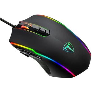 T-Dagger Gamemuis - Computer - Optische - Game Muis Met Draad - Pro Gaming - MOBA+MMO - DPI 7200 - Rapid Fire - RGB Verlichting