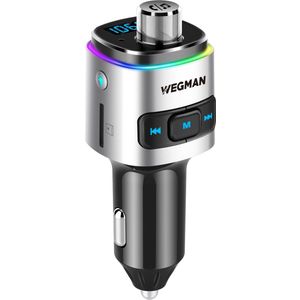 Wegman - Bluetooth FM Transmitter - Auto Accessoire - Ondersteunt USB en SD Kaart