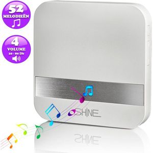 Gong Video deurbel - Chime | Ontvanger met 52 Melodieën - Wit