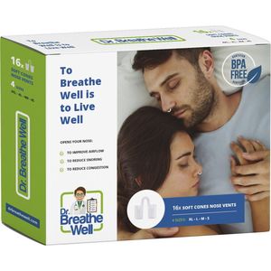 Dr. Breathe Well - Zachte Neusspreider Buisjes - 16 stuks - Anti Snurk Neusspreiders - 4 verschillende maten