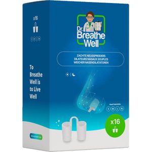 Dr. Breathe Well - Zachte Neusspreider Buisjes - 16 stuks - Anti Snurk Neusspreiders - 4 verschillende maten