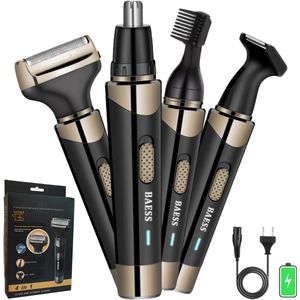 BAESS 4 in 1 Neustrimmer - Wenkbrauwtrimmer - Oortrimmer - Scheerapparaat - Oplaadbaar