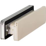 Homebox - Isolerende Brievenbus - Tochtvrij - Geluiddempend - Creme RAL 9001 - ABS Kunststof - Geborsteld Aluminium - 7.8x33.8 cm