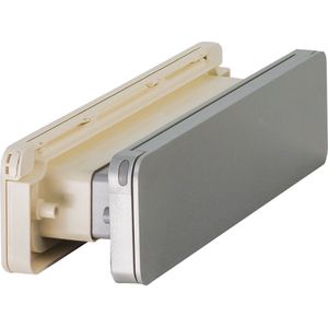 Homebox - Isolerende Brievenbus - Tochtvrij - Geluiddempend - Creme RAL 9001 - ABS Kunststof - Geborsteld Aluminium - 7.8x33.8 cm