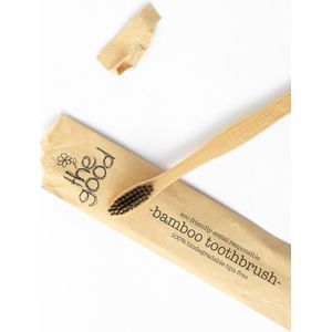 The Good Bamboe Tandenborstel - Duurzaam - Biologisch Afbreekbaar - Zwart - Zero Waste - Eco - Cadeau - Man - Vrouw - Kerst