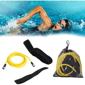 JOLTIA - Zwemelastiek 500 - Zwemtraining - Zwem elastiek met weerstand - Resistance cords - Voor Volwassenen - Zwembad - Zwemelastieken met Riem / Gordel - Weerstandsband - Weerstandstube - Trainingsbanden - 3 meter - Geel