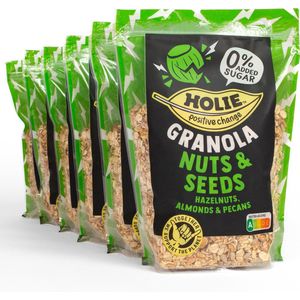 Holie's Granola nuts & Seeds 6x 350gr - ontbijtgranen - suikervrij - gezond - vegan