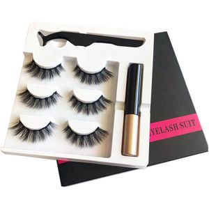 Magnetische Eyeliner En Magnetiche Wimpers - 3 Paar Nepwimpers - 3D Fake lashes - Inclusief Pincet