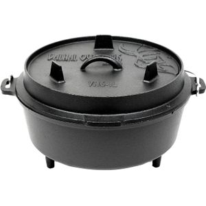 Valhal Outdoor Dutch Oven / Braadpan 6.1L met pootjes - met uitsparing voor kookthermometer - VH6.1L+