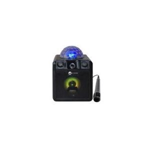 N-GEAR Disco Block 410 - Karaoke Set - Draadloze Bluetooth Party Speaker - 2 Microfoons - Verlichting - Zwart