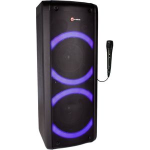 N-GEAR LGP 72 - Karaoke Set - Bluetooth Party Speaker - Party Box met Microfoon - Zwart