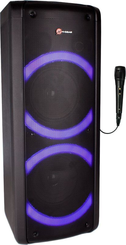 N-GEAR LGP 72 - Karaoke Set - Bluetooth Party Speaker - Party Box met Microfoon - Zwart