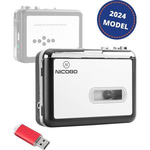 NicoBo USB Cassette converter en Speler - Windows 10 - Digitaliseren naar USB - Casette Tape Omzetten - met Uitlegvideo.