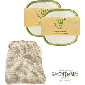 green-goose® 10 stuks XL Wasbare Make-up Pads - Herbruikbare Wattenschijfjes - Duurzame Wattenschijven - Zero Waste Producten - Zero Waste Project - Duurzaam - Afschminkpads