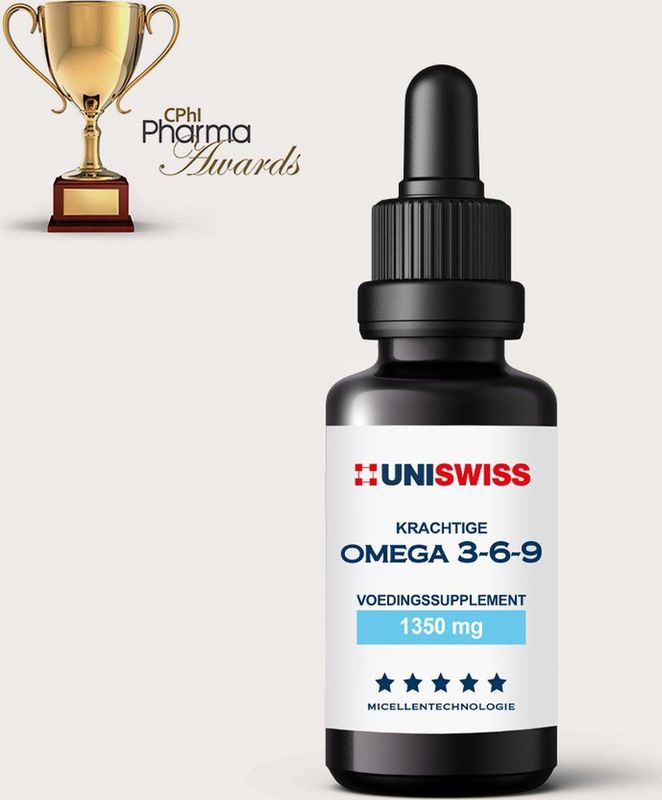 Uniswiss - Omega 3-6-9 - Wateroplosbare Druppels - 15 ml - Hoog Geconcentreerd