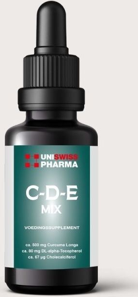 Uni Swiss - C-D-E Mix - Wateroplosbaar - Curcumine - Vitamine D3 - Vitamine E