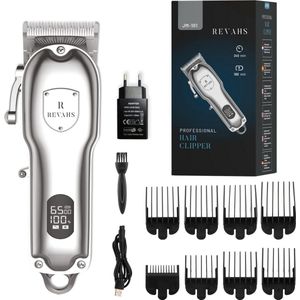 Revahs Clipper One - Professionele Tondeuse voor Mannen - Cheveux Hoofdhaar - 7200 RPM - LCD Display - RVS messen