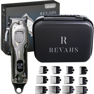 Revahs Draadloze Professionele Tondeuse Pro Set - Baardtrimmer - Hoofdhaar - Travel Bag - Snor - Tondeuse Mannen - Hair Clipper - Haartrimmer - Reistas - 0.5-25 mm