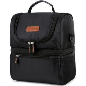 Meichoon Koeltas voor moedermelkfles, waterdichte reisrugzak, reisrugzak voor moeder, draagbare thermische geïsoleerde lunchbox voor vrouwen en mannen, handtas, grijs., L, Verpleegkunde, koeler