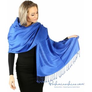 Pashmina Shine-Kobalt-Blauw-Sjaal Dames-Sjaal Heren-Sjaals-Cashmere-Zijde-Omslagdoek-Valentijn-Select Deal