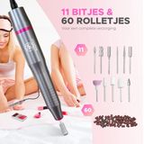Beeperfect - Elektrische Nagelvijl - Manicure en Pedicure Set - 11 Bitjes en 60 Schuurrolletjes